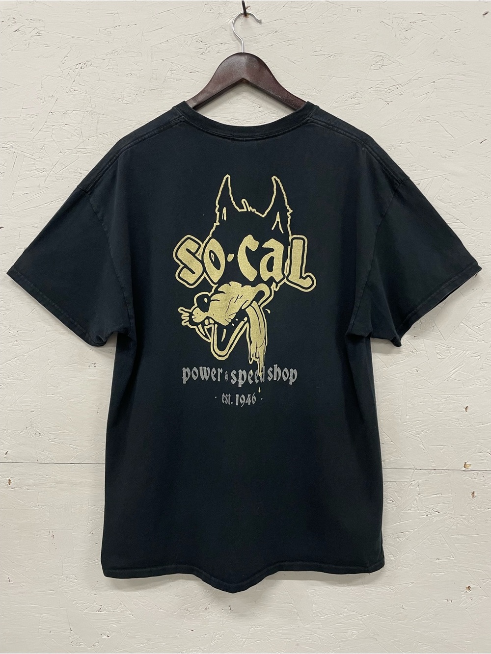 SO-CAL Speed Shop Classic Wolf Black Tee, Size XL